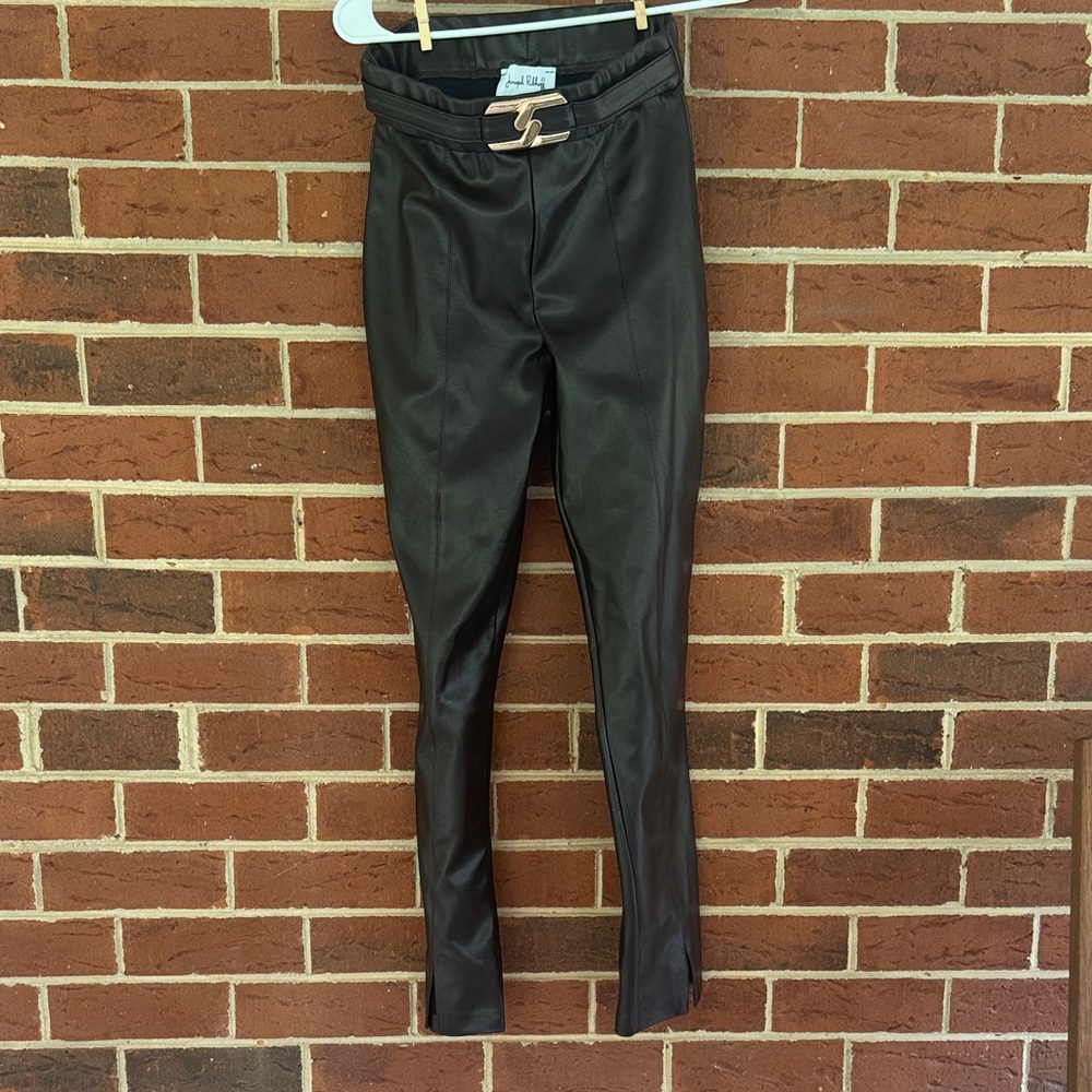 women’s Sleek brown leather Pants